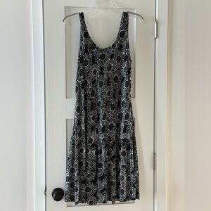 Black Floral Tank Dress - Sleeveless Sunflower Print